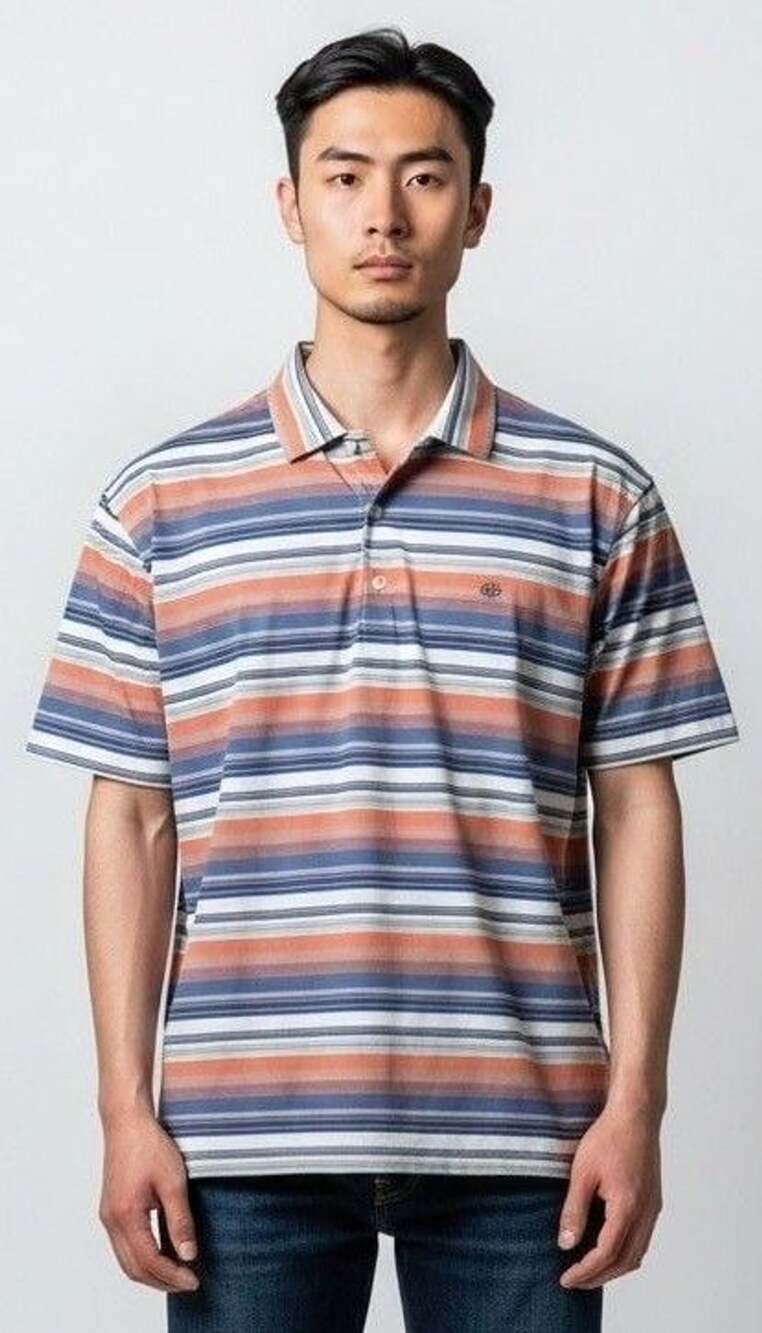 Hickey Freeman Golf Polo Size L Striped